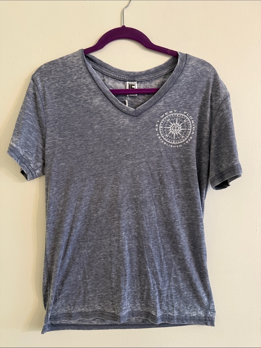 Women’s Vintage Wash V-Neck Short Sleeve T-Shirt featuring Key West-Large